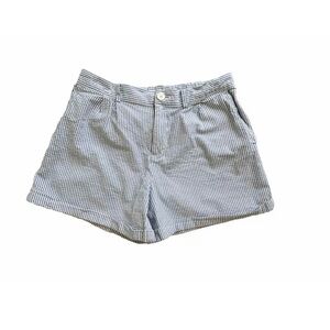 Polo Ralph Lauren 16 Seersucker Shorts Logo Pleated Short Pockets Blue White